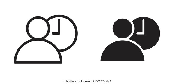 Patience vector icon set black filled and outlined style.