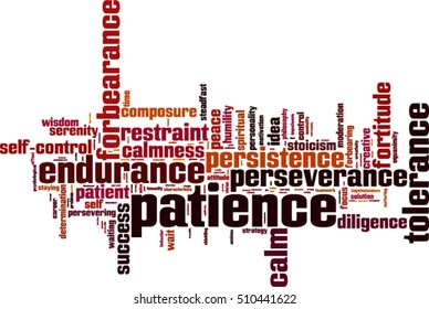 Patience word cloud concept. Vector illustration