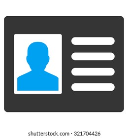 Patient Account vector icon. Style is bicolor flat symbol, blue and gray colors, rounded angles, white background.