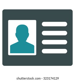 Patient Account vector icon. Style is bicolor flat symbol, soft blue colors, rounded angles, white background.