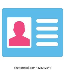 Patient Account vector icon. Style is bicolor flat symbol, pink and blue colors, rounded angles, white background.