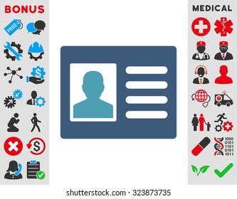 Patient Account vector icon. Style is bicolor flat symbol, cyan and blue colors, rounded angles, white background.