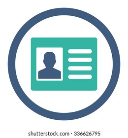 Patient Account vector icon. Style is bicolor flat rounded symbol, cobalt and cyan colors, rounded angles, white background.