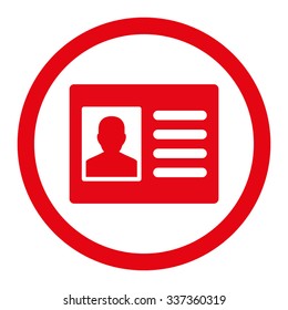 Patient Account vector icon. Style is flat rounded symbol, red color, rounded angles, white background.