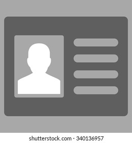 Patient Account vector icon. Style is bicolor flat symbol, dark gray and white colors, rounded angles, silver background.