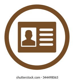 Patient Account vector icon. Style is flat rounded symbol, brown color, rounded angles, white background.
