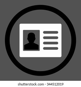 Patient Account vector icon. Style is bicolor flat rounded symbol, black and white colors, rounded angles, gray background.