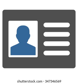 Patient Account vector icon. Style is bicolor flat symbol, cobalt and gray colors, rounded angles, white background.