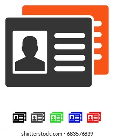 Patient Accounts flat vector pictogram with colored versions. Color patient accounts icon variants with black, gray, green, blue, red.