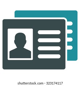 Patient Accounts vector icon. Style is bicolor flat symbol, soft blue colors, rounded angles, white background.