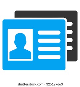 Patient Accounts vector icon. Style is bicolor flat symbol, blue and gray colors, rounded angles, white background.