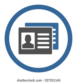 Patient Accounts vector icon. Style is bicolor flat rounded symbol, cobalt and gray colors, rounded angles, white background.