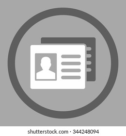 Patient Accounts vector icon. Style is bicolor flat rounded symbol, dark gray and white colors, rounded angles, silver background.