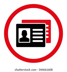 Patient Accounts vector icon. Style is bicolor flat rounded symbol, intensive red and black colors, rounded angles, white background.