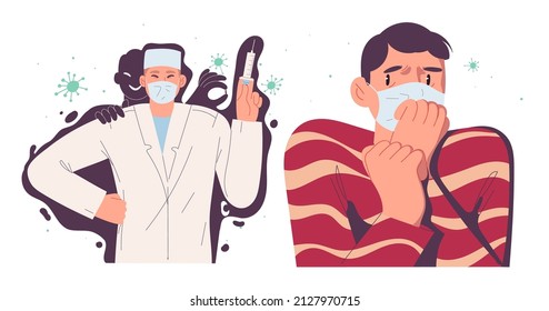 Patient is afraid of vaccination, the doctor seems dangerous to him