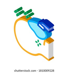 vector de icono de anestesia del paciente. signo de anestesia isométrica del paciente. ilustración de símbolo aislado de color