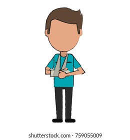 patient with arm Plastered