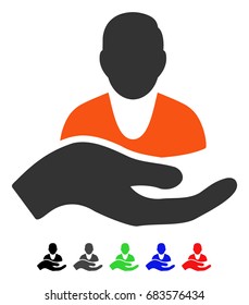 Patient Assistance flat vector pictograph with colored versions. Color patient assistance icon variants with black, gray, green, blue, red.