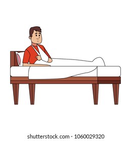 Patient in bed cartoon