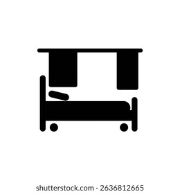 Patient Bed with Curtain for Privacy and Medical Care in Hospital