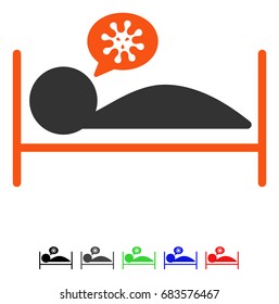 Patient Bed flat vector pictogram with colored versions. Color patient bed icon variants with black, gray, green, blue, red.