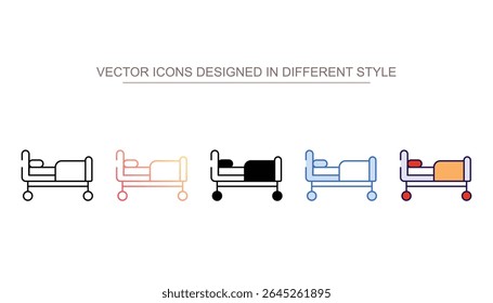 Patient bed icon design with white background stock illustration