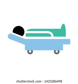 Patient Bed Icon. Flat Illustration Of Patient Bed Vector Icon For Web