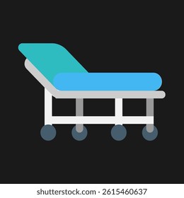 Patient bed icon in flat style. Modern and minimalist health icon