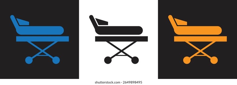 Patient bed icon. Health vector icon. Hospital, web, entertainment and business logo icon.