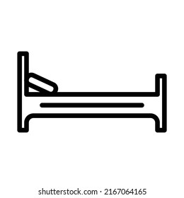 patient bed icon illustration vector design line style icon.