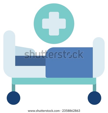 Patient Bed Icon illustration, for web, app, infographic, etc