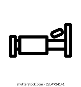Patientenbett-Symbol oder -logo einzeln auf Zeichen, Vektorgrafik - hochwertige Vektorsymbole in schwarzem Stil
