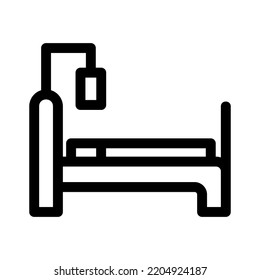 Patientenbett-Symbol oder -logo einzeln auf Zeichen, Vektorgrafik - hochwertige Vektorsymbole in schwarzem Stil

