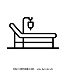 Patient bed icon vector design illustration template in trendy style