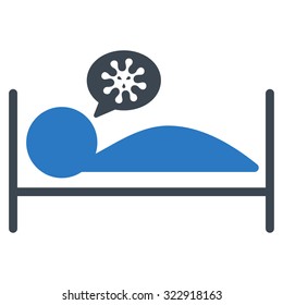 Patient Bed vector icon. Style is bicolor flat symbol, smooth blue colors, rounded angles, white background.