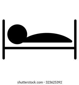 Patient Bed vector icon. Style is flat symbol, black color, rounded angles, white background.