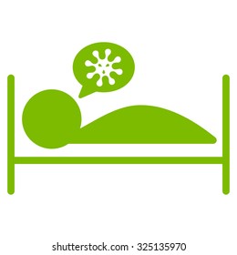 Patient Bed vector icon. Style is flat symbol, eco green color, rounded angles, white background.