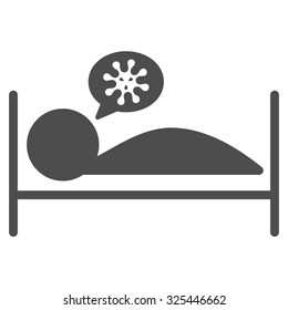 Patient Bed vector icon. Style is flat symbol, gray color, rounded angles, white background.