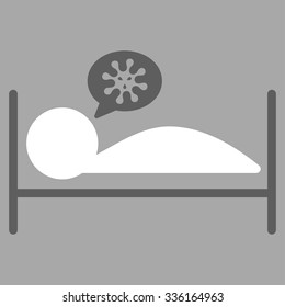 Patient Bed vector icon. Style is bicolor flat symbol, dark gray and white colors, rounded angles, silver background.