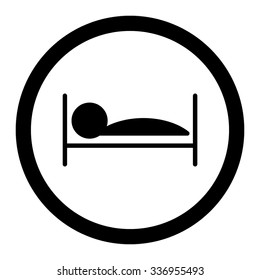 Patient Bed vector icon. Style is flat rounded symbol, black color, rounded angles, white background.