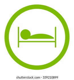 Patient Bed vector icon. Style is flat rounded symbol, eco green color, rounded angles, white background.