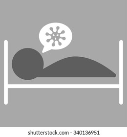 Patient Bed vector icon. Style is bicolor flat symbol, dark gray and white colors, rounded angles, silver background.