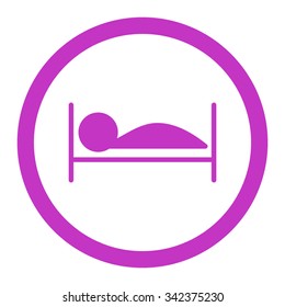 Patient Bed vector icon. Style is flat rounded symbol, violet color, rounded angles, white background.