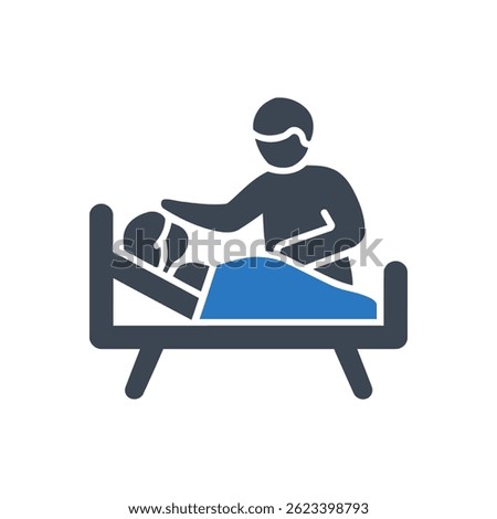 Patient Bedside Care Icon Isolated On White Background