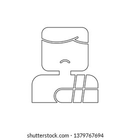 patient with broken bone outline icon. Signs and symbols can be used for web, logo, mobile app, UI, UX