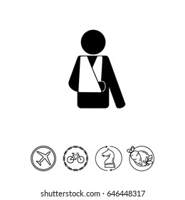 Patient with Broken Hand Icon