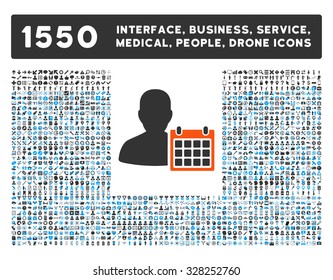 Patient Calendar and other web interface, business tools, people poses, medical service vector icons. Style is flat symbols, bicolored, rounded angles, white background.
