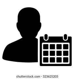 Patient Calendar vector icon. Style is flat symbol, black color, rounded angles, white background.