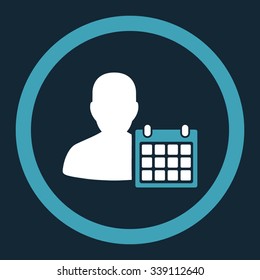 Patient Calendar vector icon. Style is bicolor flat rounded symbol, blue and white colors, rounded angles, dark blue background.