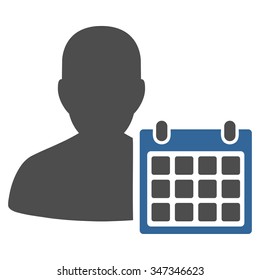 Patient Calendar vector icon. Style is bicolor flat symbol, cobalt and gray colors, rounded angles, white background.